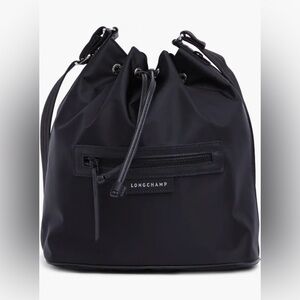 Longchamp Le Pliage Neo Bucket Bag Black ECONYL Nylon Drawstring Shoulder Bag